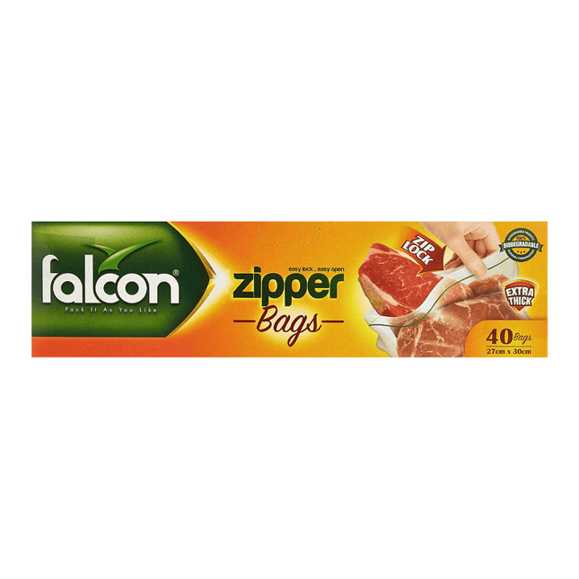 FALCON ZIPPER BAGS - 27cm x 30cm , 40 Bags