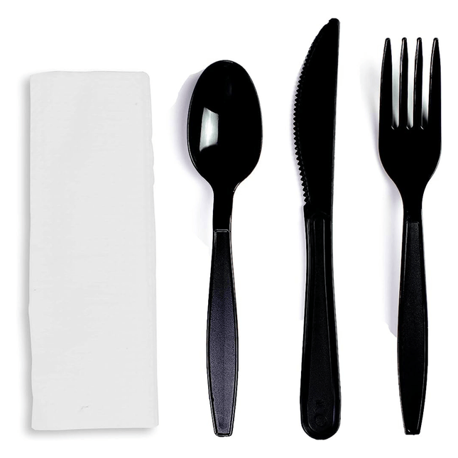 Heavy Duty Black Cutlery Sets
