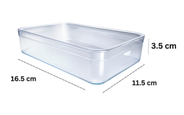 Plastic Crystal Container Rectangle - 645 ( 0.5 kg )