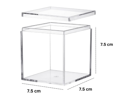 Acrylic Square Box Clear W/Lid -JNH011