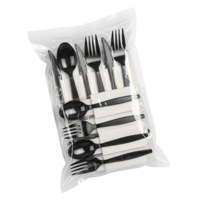 Heavy Duty Black Cutlery Sets