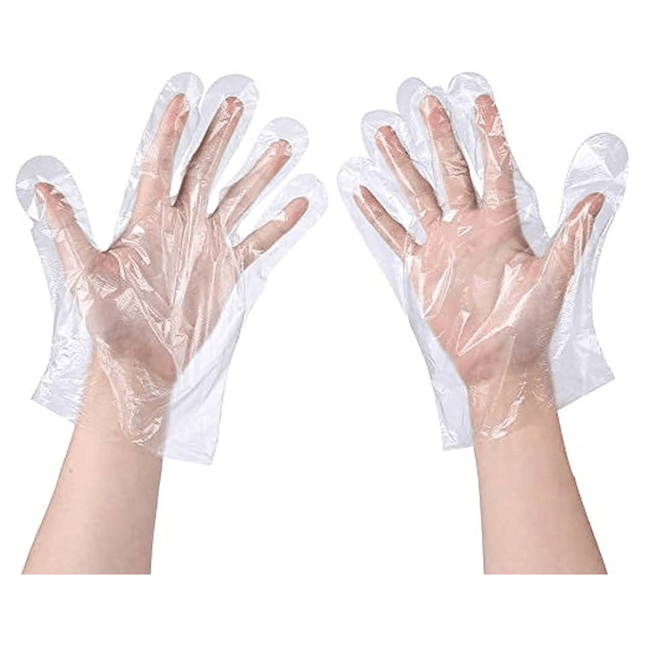 Gloves - One-time gloves thickened PE plastic film food 100 Pieces