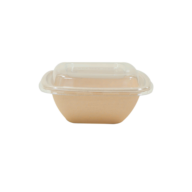 Bagasse Square Tub 350 ML + Lid