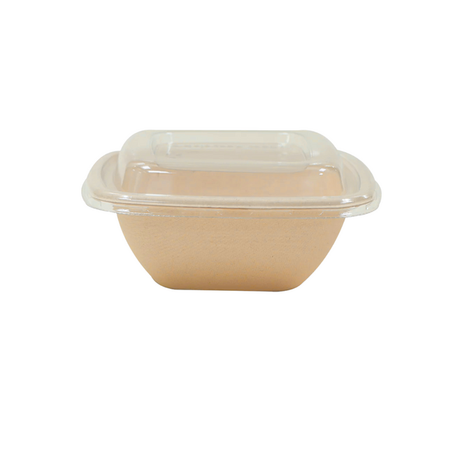 Bagasse Square Tub 500 ML + Lid