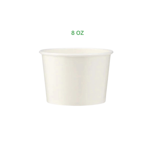 Ice Cream Paper Cup White 8 Oz