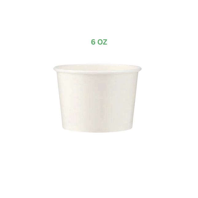 Ice Cream Paper Cup White 6 OZ