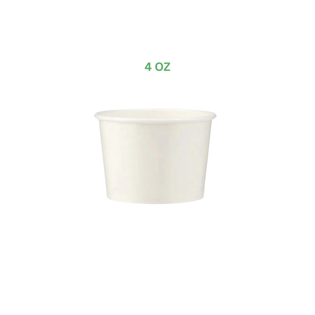 Ice Cream Paper Cup White 4 Oz