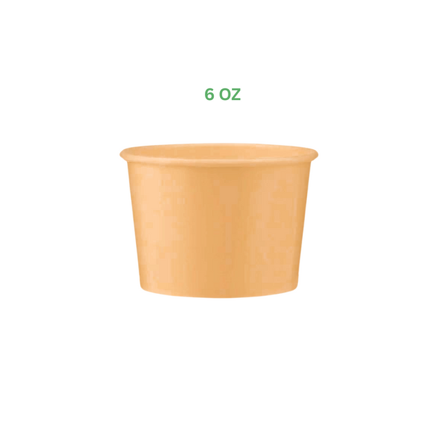 Ice Cream Paper Cup Brown 6 Oz