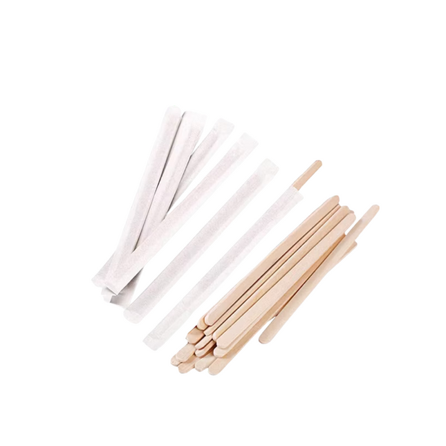 Coffee Stirrers Individually Wrapped Wooden 19cm (1000 Pcs)