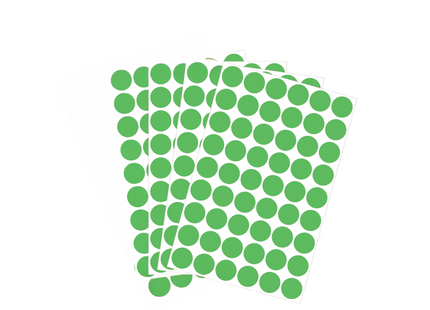 Color Round Labels Green 16 mm - 10 Sheets
