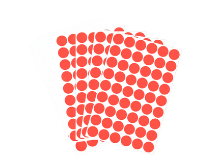 Color Round Labels Red 16 mm - 10 Sheets