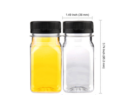 Pet Square Bottle With Flat Black Lid 100 Ml