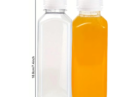 Pet Square Bottle With Flat White Lid 500 Ml