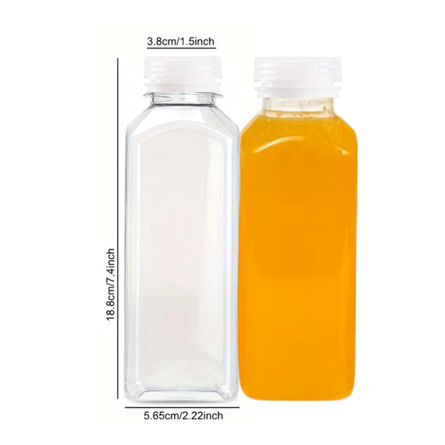 Pet Square Bottle With Flat White Lid 500 Ml