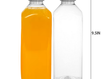 Pet Square Bottle With Flat Black Lid 1000 Ml