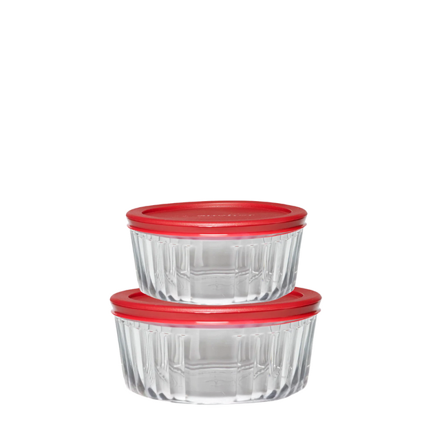 Borosilicate Glass Container Round 2 Pieces