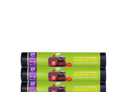 Garbage Bag 60 X 90 CM 30 Gallon ,3 Roll x 20 Bags
