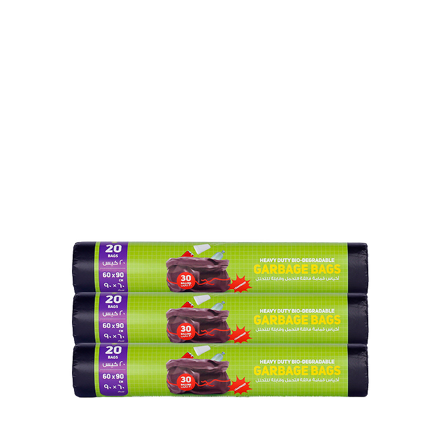 Garbage Bag 60 X 90 CM 30 Gallon ,3 Roll x 20 Bags