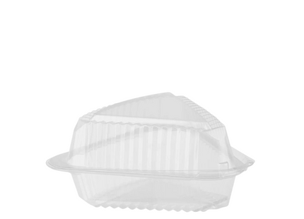 Hinged Triangle Clear Cake slice container