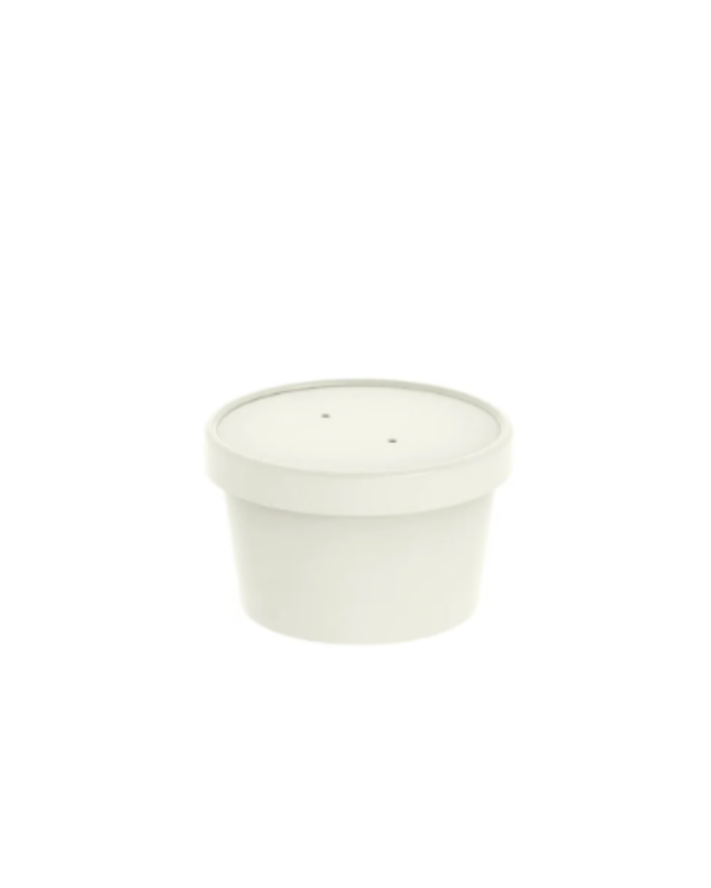White Soup Tub Paper 8 Oz With Paper Lid