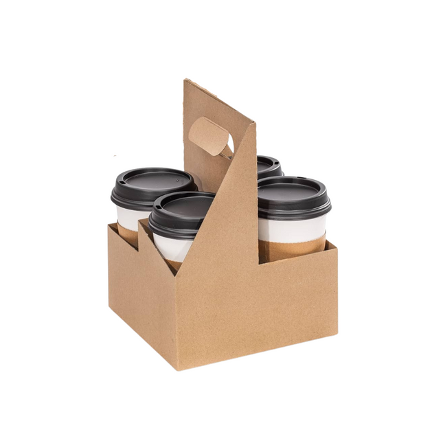 Kraft Paper Drink Carrier - Fits 4 Cups