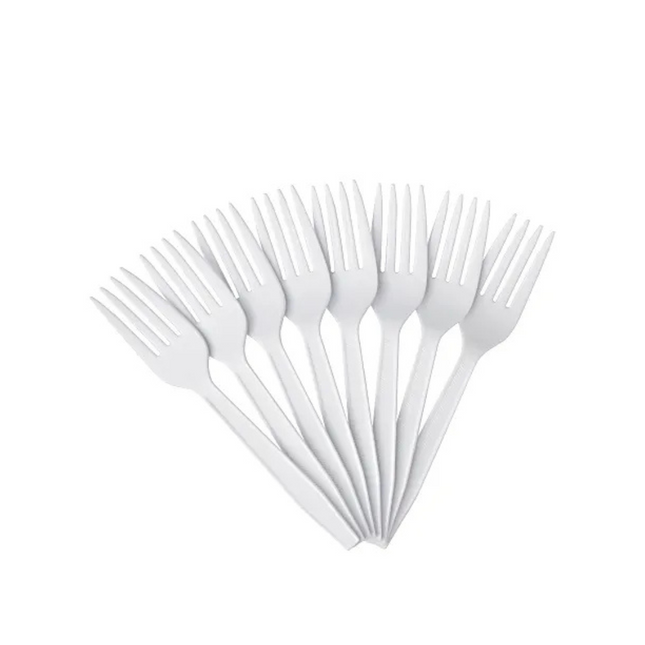 Disposable White Plastic Fork 50 Pieces
