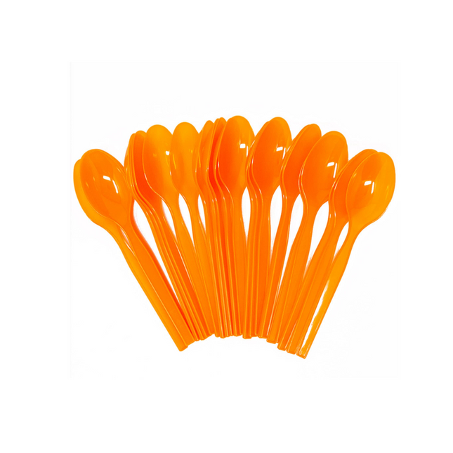 Ice Cream Spoon Orangeb - 50 Pcs