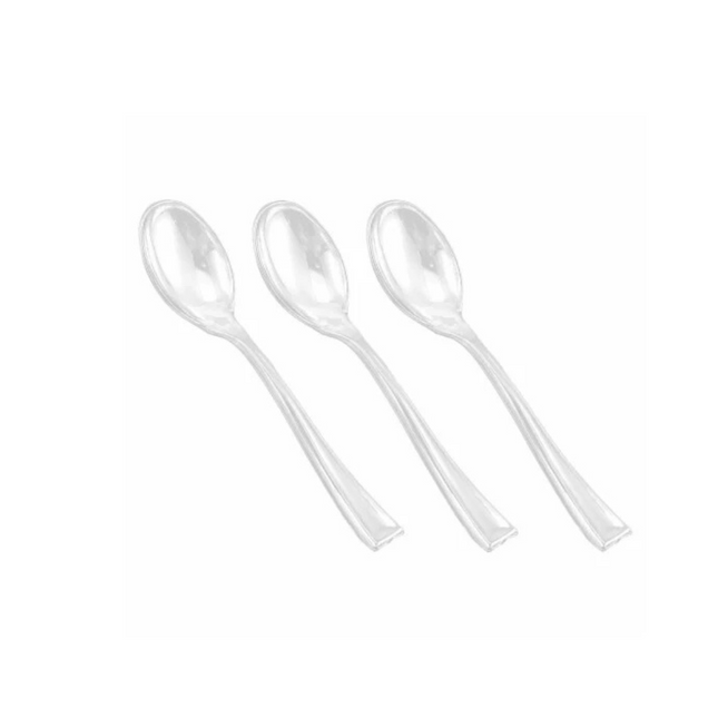 Plastic Spoon Clear Mini - 25 Pieces