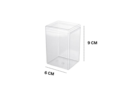 Acrylic Square Box Clear W/Lid -JNH 003