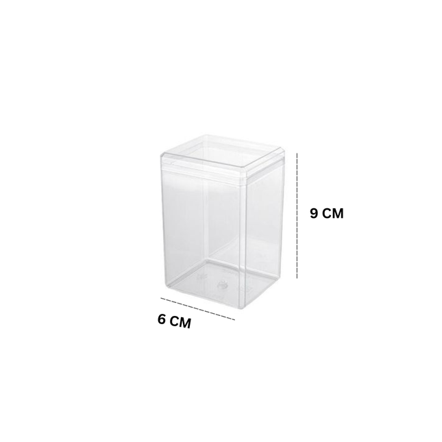 Acrylic Square Box Clear W/Lid -JNH 003