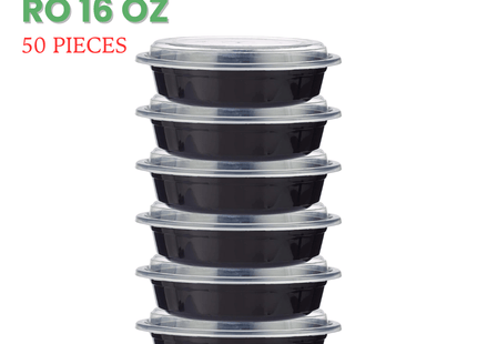 RO-16 Microwavable Container Black Base+Lid - Packet