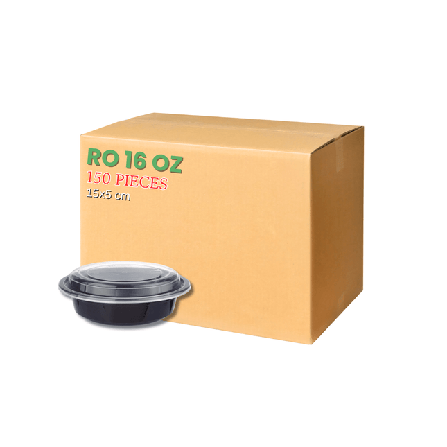 RO-16 Microwavable Container Black Base+Lid - Carton