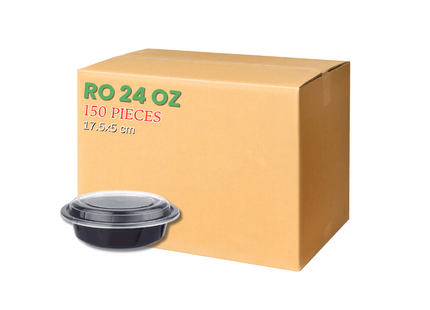 RO-24 Microwavable Container Black Base+Lid - Carton