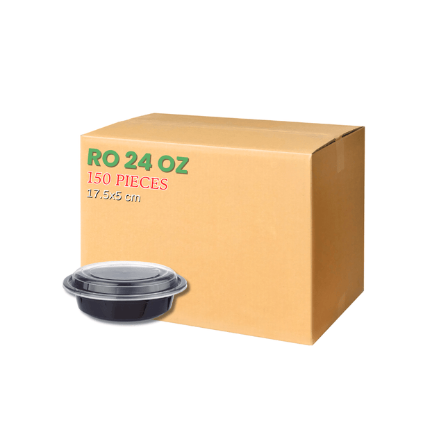 RO-24 Microwavable Container Black Base+Lid - Carton