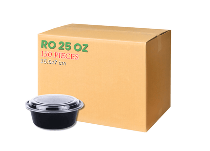 RO-25 Microwavable Container Black Base+Lid