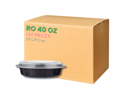 RO-40 Microwavable Container Black Base+Lid - Carton