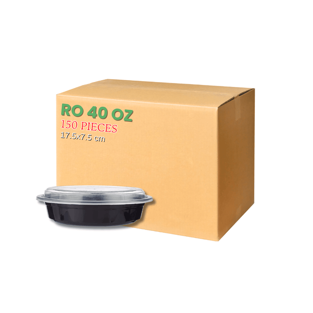 RO-40 Microwavable Container Black Base+Lid - Carton