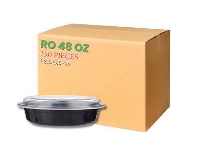 RO-48 Microwavable Container Black Base+Lid - Carton