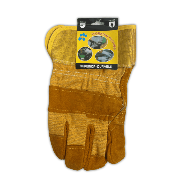 قفازات العمل ستانلي الصفراء والبنية