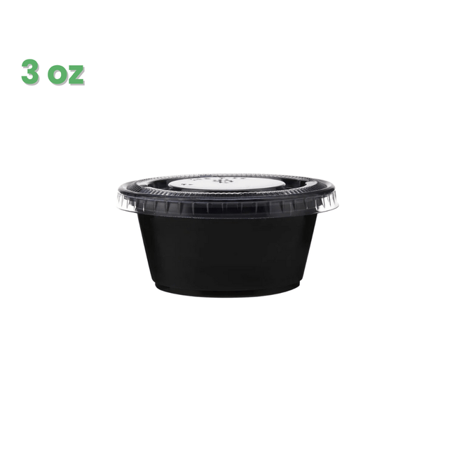 Sauce Cup Black 3 oz