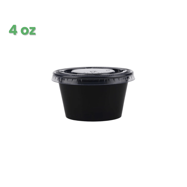 Sauce Cup Black 4 oz