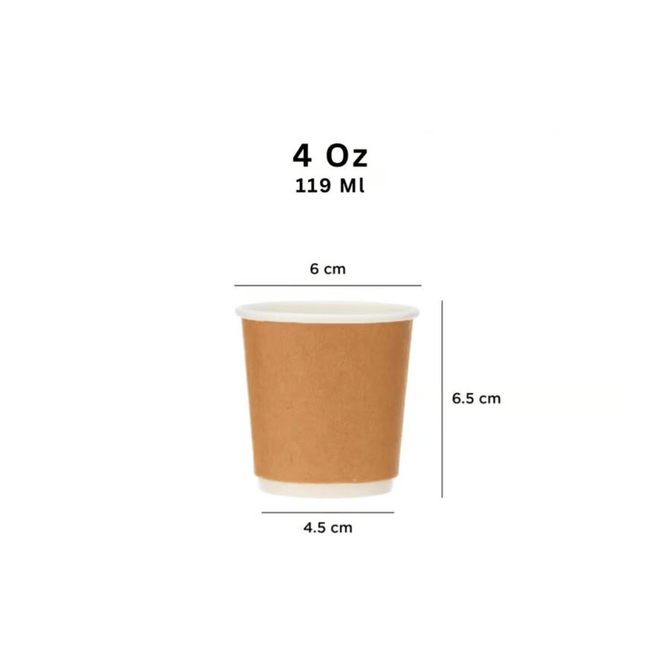 Paper Cup Double Wall Kraft 4 Oz