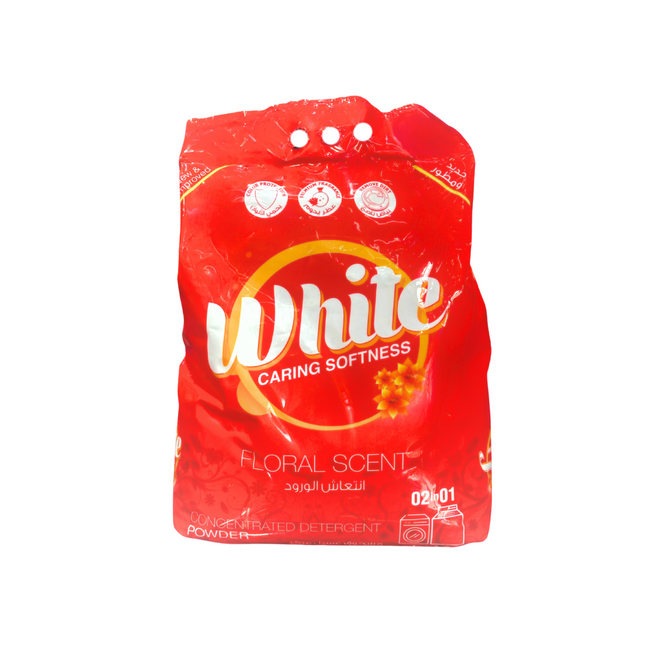 White Detergent Powder Caring Softness Floral Scent 6 kg