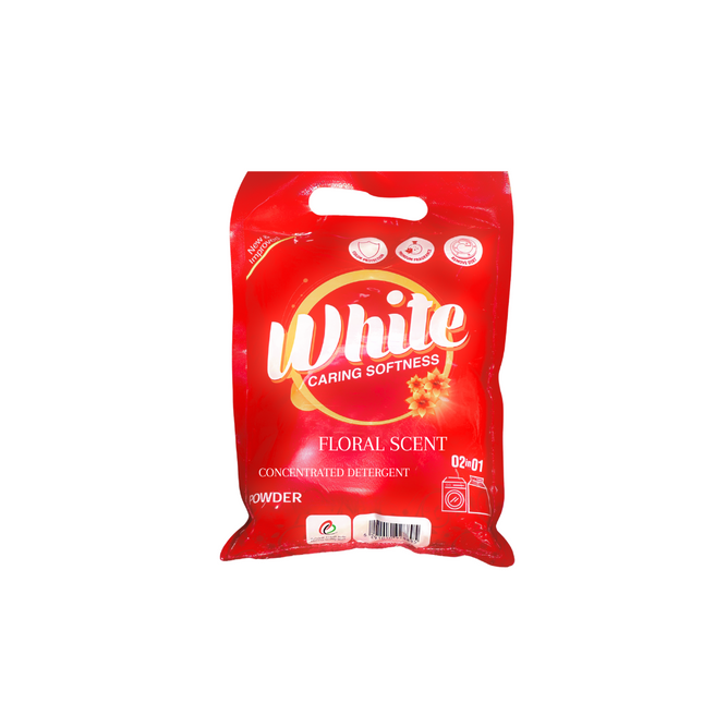 White Detergent Powder Caring Softness Floral Scent  500 G