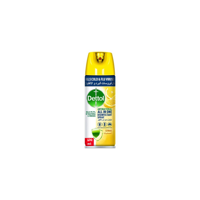 Dettol Antibacterial All in One Disinfectant Spray 170 ML , Kills Clod & Flu Viruses