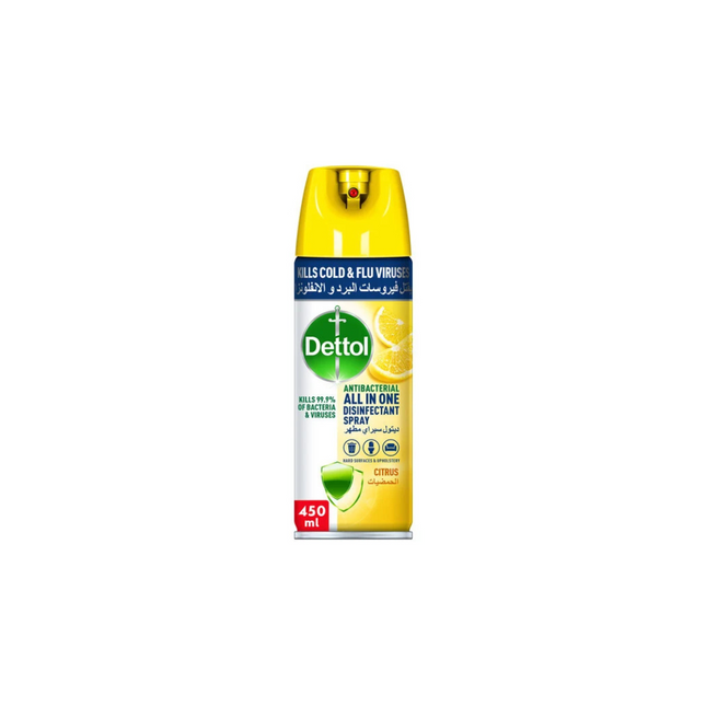 Dettol Antibacterial All in One Disinfectant Spray 450 ML , Kills Clod & Flu Viruses