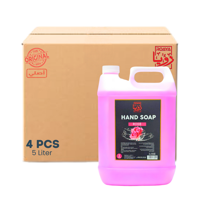 ROAYA Hand Wash liquid 5 L Rose - 4 Pcs