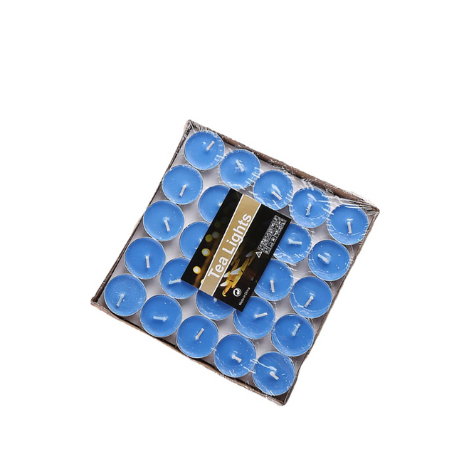 100 Pieces Tea Lights Candle Blue
