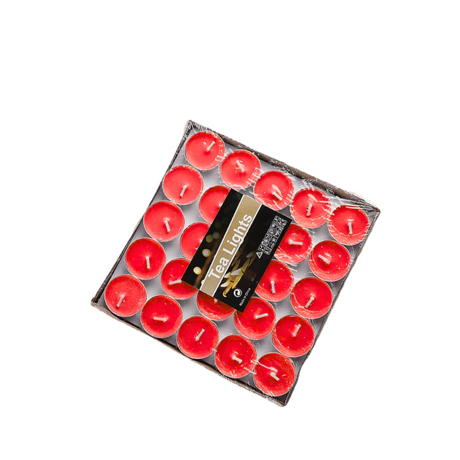 100 Pieces Tea Lights Candle Red