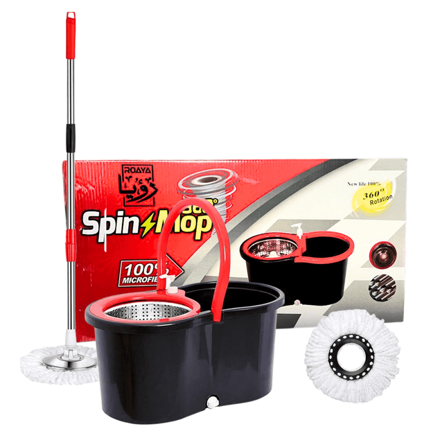 Spin Mop Bucket Set  Stainless Steel + Free Extra Mop